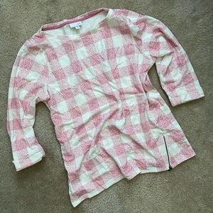 J Jill Gingham Buffalo Plaid Quarter Sleeve